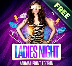 酒吧迪吧海报模板：Ladies Night Animal Print Edition